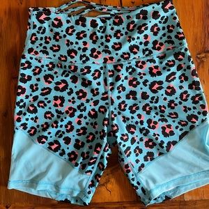 Biker Shorts with mesh and strappy back